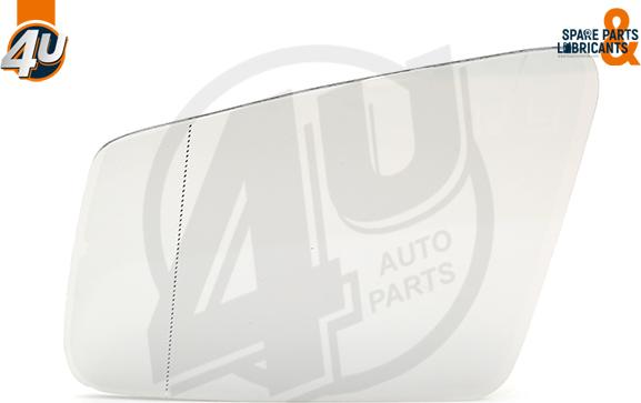 4U Autoparts 41514MR - Mirror Glass, outside mirror autospares.lv