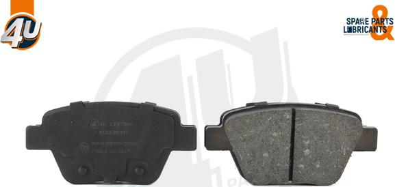 4U Autoparts 22475VV - Brake Pad Set, disc brake autospares.lv