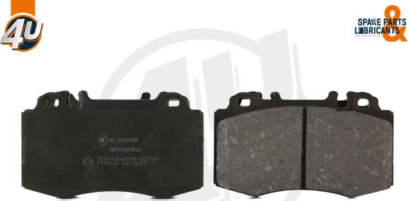 4U Autoparts 22095MR - Brake Pad Set, disc brake autospares.lv