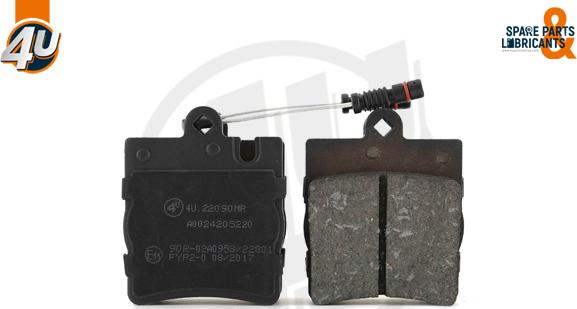 4U Autoparts 22090MR - Brake Pad Set, disc brake autospares.lv