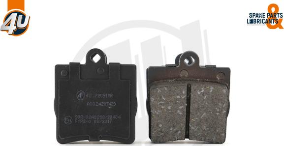 4U Autoparts 22091MR - Brake Pad Set, disc brake autospares.lv