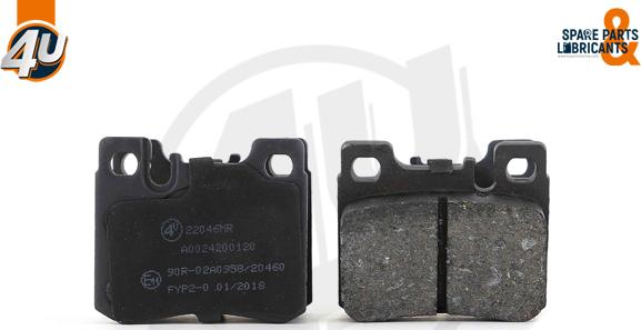 4U Autoparts 22046MR - Brake Pad Set, disc brake autospares.lv