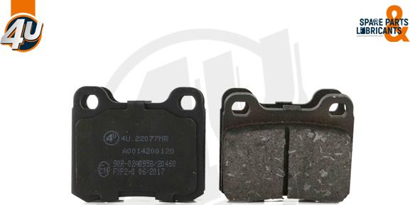 4U Autoparts 22077MR - Brake Pad Set, disc brake autospares.lv