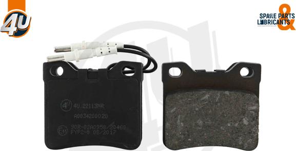 4U Autoparts 22113MR - Brake Pad Set, disc brake autospares.lv