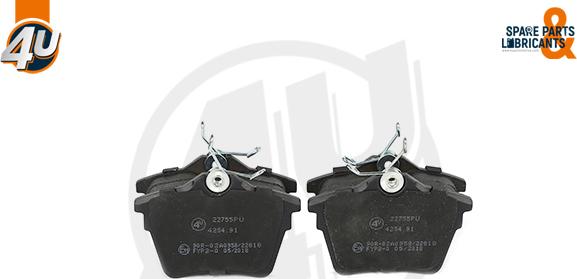 4U Autoparts 22755PU - Brake Pad Set, disc brake autospares.lv