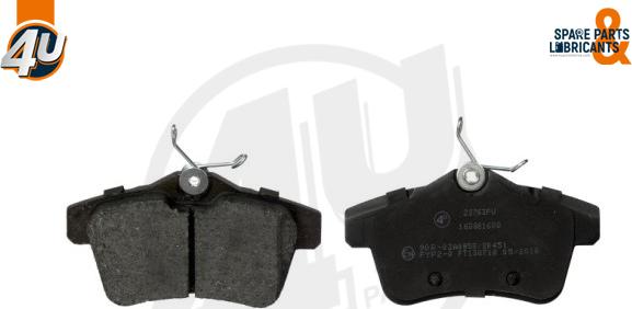 4U Autoparts 22763PU - Brake Pad Set, disc brake autospares.lv