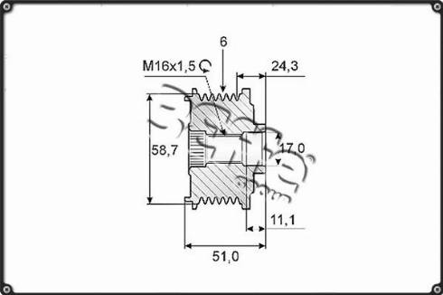 3Effe Group F0186G - Pulley, alternator, freewheel clutch autospares.lv