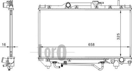 ABAKUS 051-017-0003 - Radiator, engine cooling autospares.lv