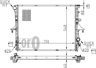 ABAKUS 053-017-0071-B - Radiator, engine cooling autospares.lv