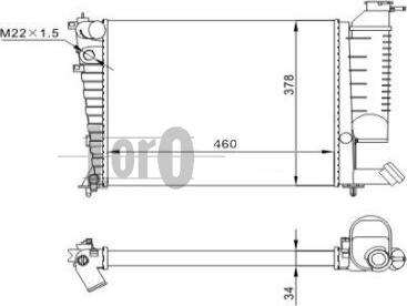 ABAKUS 009-017-0022 - Radiator, engine cooling autospares.lv