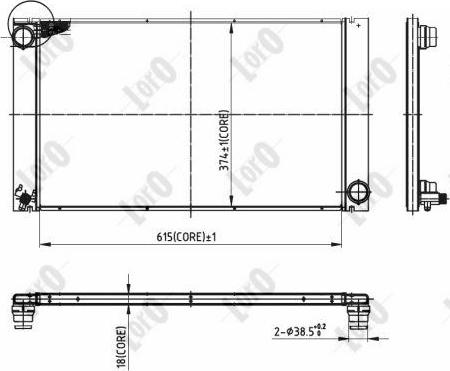 ABAKUS 004-017-0041-B - Radiator, engine cooling autospares.lv