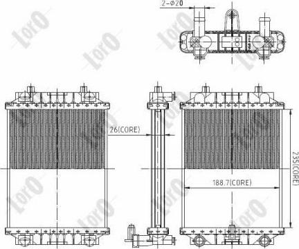 ABAKUS 003-017-0054-B - Radiator, engine cooling autospares.lv