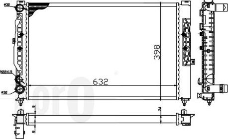 ABAKUS 003-017-0019 - Radiator, engine cooling autospares.lv