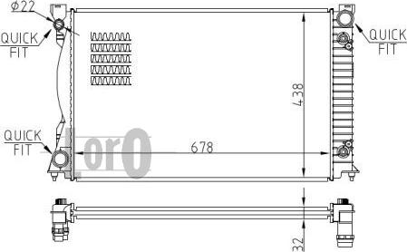 ABAKUS 003-017-0037-B - Radiator, engine cooling autospares.lv