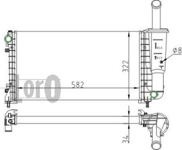 ABAKUS 016-017-0062 - Radiator, engine cooling autospares.lv