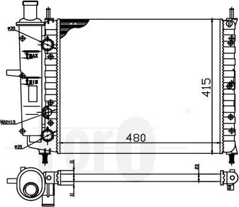 ABAKUS 016-017-0009 - Radiator, engine cooling autospares.lv