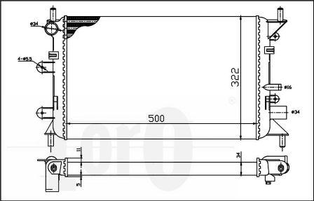 ABAKUS 017-017-0025 - Radiator, engine cooling autospares.lv