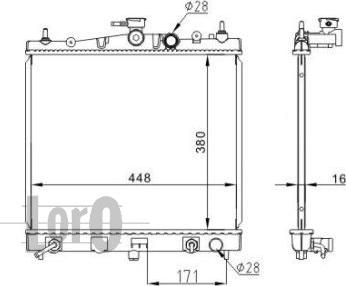 ABAKUS 035-017-0018 - Radiator, engine cooling autospares.lv