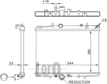 ABAKUS 038-017-0002 - Radiator, engine cooling autospares.lv