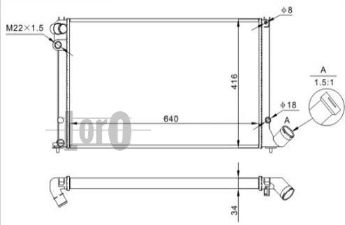 ABAKUS 038-017-0025 - Radiator, engine cooling autospares.lv