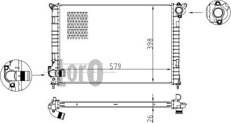 ABAKUS 032-017-0001-B - Radiator, engine cooling autospares.lv