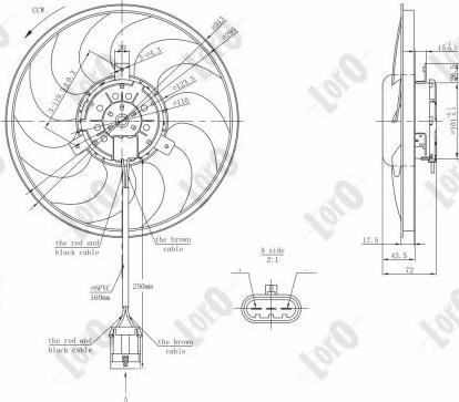 ABAKUS 037-014-0029 - Fan, radiator autospares.lv