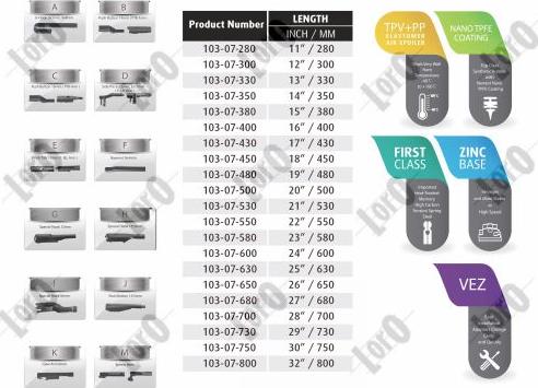 ABAKUS 103-07-350 - Wiper Blade autospares.lv