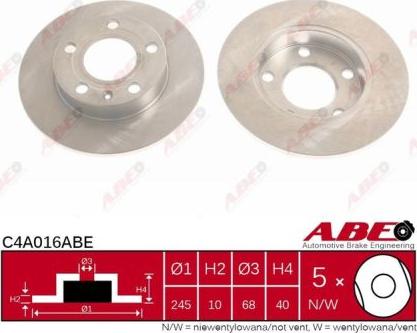 ABE C4A016ABE - Brake Disc autospares.lv