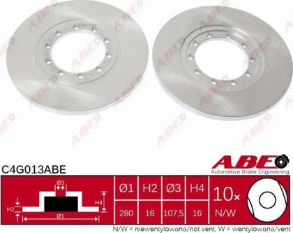 ABE C4G013ABE - Brake Disc autospares.lv
