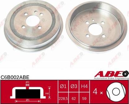 ABE C6B002ABE - Brake Drum autospares.lv