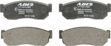 ABE C11001ABE - Brake Pad Set, disc brake autospares.lv