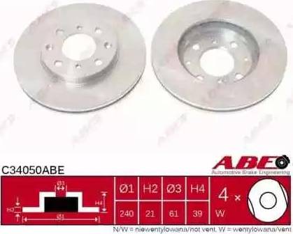 ABE C34050ABE - Brake Disc autospares.lv