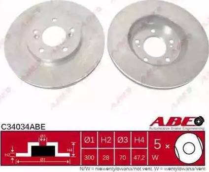 ABE C34034ABE - Brake Disc autospares.lv