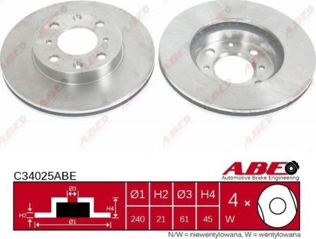 ABE C34025ABE - Brake Disc autospares.lv