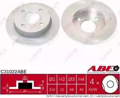 ABE C31022ABE - Brake Disc autospares.lv