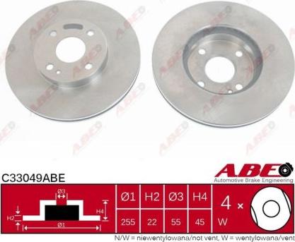 ABE C33049ABE - Brake Disc autospares.lv