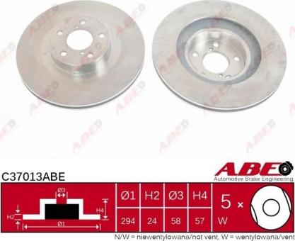 ABE C37013ABE - Brake Disc autospares.lv