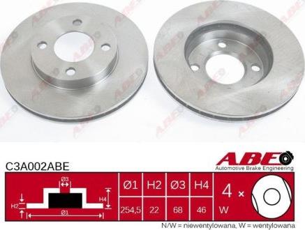 ABE C3A002ABE - Brake Disc autospares.lv