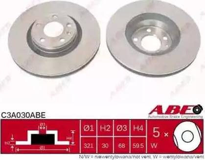 ABE C3A030ABE - Brake Disc autospares.lv