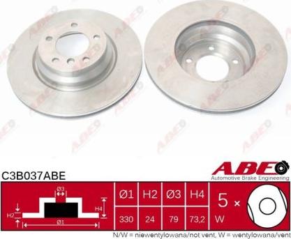 ABE C3B037ABE - Brake Disc autospares.lv