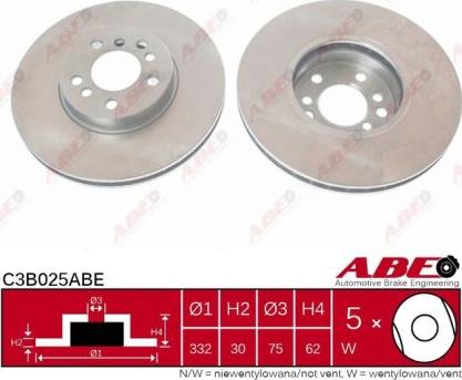 ABE C3B025ABE - Brake Disc autospares.lv
