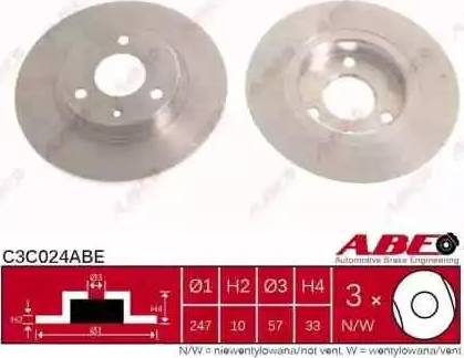 ABE C3C024ABE - Brake Disc autospares.lv