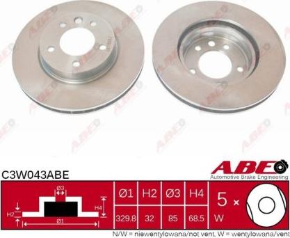 ABE C3W043ABE - Brake Disc autospares.lv