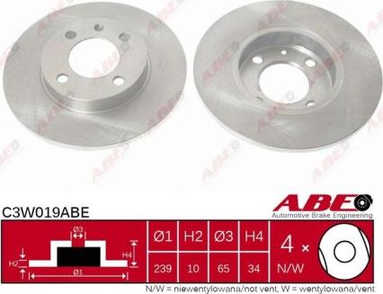 ABE C3W019ABE - Brake Disc autospares.lv