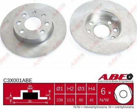 ABE C3X001ABE - Brake Disc autospares.lv