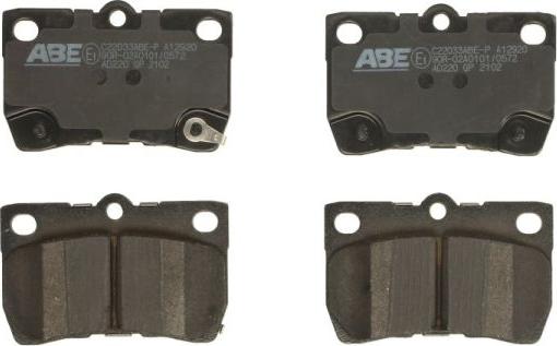 ABE C22033ABE-P - Brake Pad Set, disc brake autospares.lv