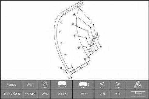 ABEX J1293928 - Brake Lining Kit, drum brake autospares.lv