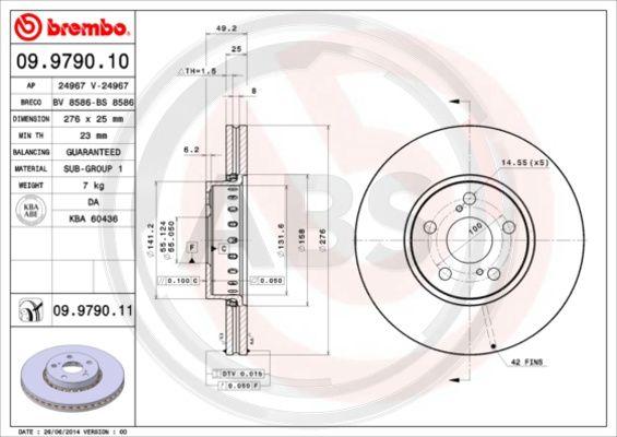 A.B.S. 09.9790.10 - Brake Disc autospares.lv