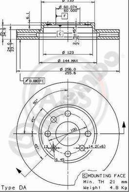 A.B.S. 09.7628.11 - Brake Disc autospares.lv