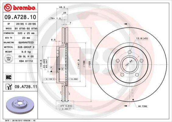 A.B.S. 09.A728.11 - Brake Disc autospares.lv